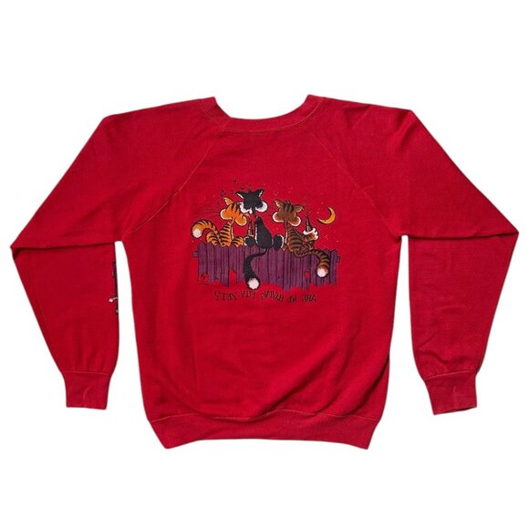 80s Vintage Alley Cats Sweatshirt Cartoon Comic Lifestyles Front Back Graphic. - Picture 3 of 6